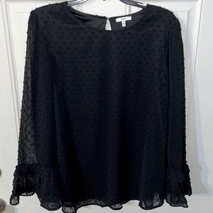 Black Swiss dot top